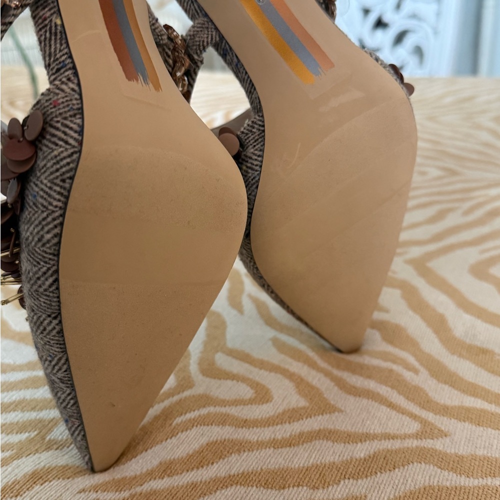 Elegant Brown Embellished Women's Heels mules unique shoes dress pumps - Picture 11 of 13